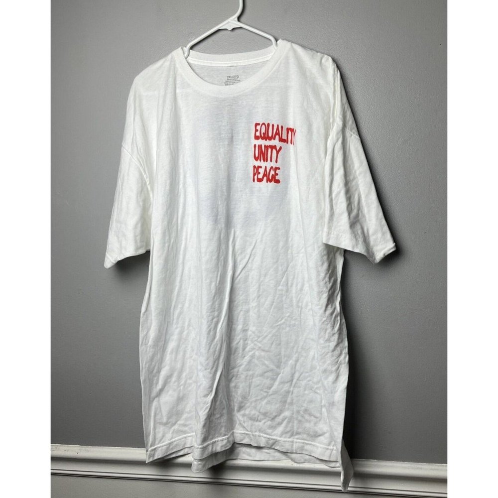Philcos Men's Equality Unity Peace Graphic Tee Size XXL Color White